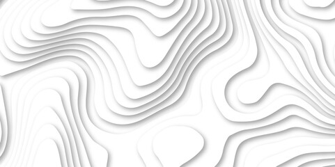 Fototapeta premium Abstract white color papercut realistic decoration background design. modern white 3d luxury papercut wave line pattern background. geometry wallpaper, banner, poster vector illustration .