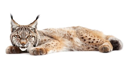 Canada Lynx clearly photo on white background , 