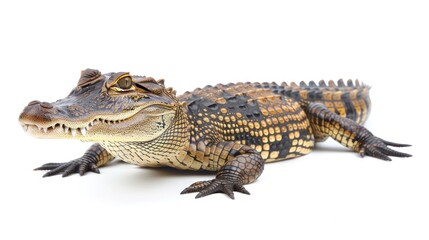 Naklejka premium Caiman clearly photo on white background , 
