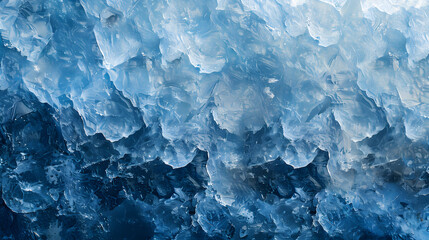 Beautiful original wide format background image in blue tones of the surface with the texture of ice or stone for design or creative work