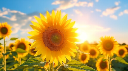 Obraz premium Sunflower field ready for harvest It is close to the sunflower oil factory, Photo shot, Natural light day.