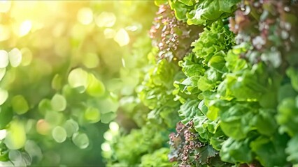 Hydroponic tower with vertical lettuce growth shows benefits of nutrientrich water. Concept Nutrient-Rich Water, Vertical Lettuce Growth, Hydroponic Tower, Benefits, Sustainable Farming