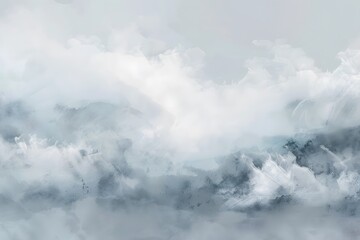 Abstract Watercolor Cloudscape with Soft Edges