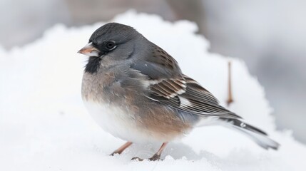 Dark-Eyed Junco clearly photo on white background , 