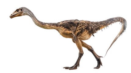 Deinocheirus full body clearly photo on white background 
