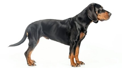 Obraz premium Deutsche Bracke full length clearly photo on white background 