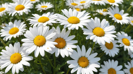 Fototapeta premium Radiant Spring: Sun-Drenched Daisies, Joyful Vibrancy, Fresh Beginnings, Generative AI