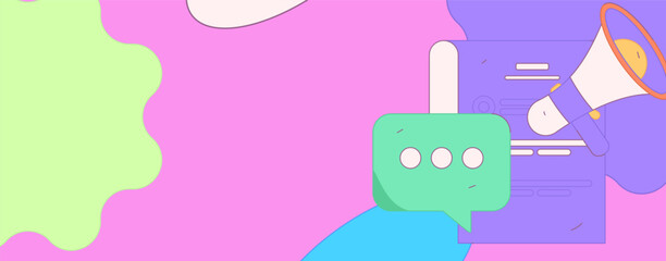 Notification announcement vector creative flat hand drawn illustration
