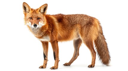 Fototapeta premium Dhole full body clearly photo on white background , 