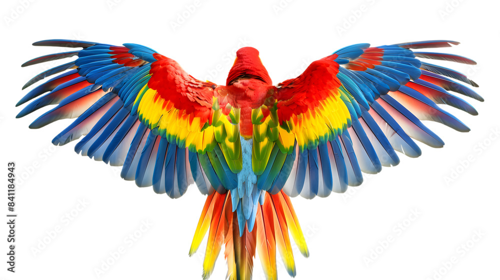 Wall mural Parrot wings isolated on white background - Wall murals