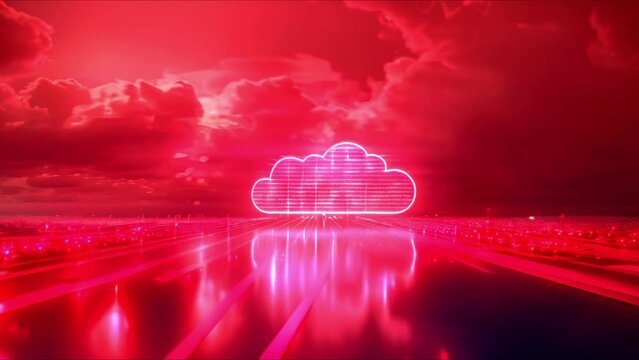 Modern IT concepts for cloud tech with virtualization networking and data storage. Concept Cloud Computing, Virtualization, Networking, Data Storage, Modern IT Concepts