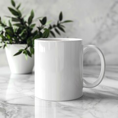 White Coffee Mug 15Oz Mockup, On Minimalist Background