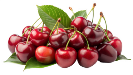 cluster of cherry isolated on white background
