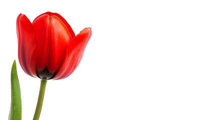 Red tulip isolated on white background