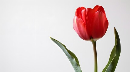 Red tulip isolated on white background