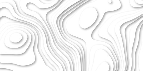 Abstract white color papercut realistic decoration background design. modern white 3d luxury papercut wave line pattern background. geometry wallpaper, banner, poster vector illustration .