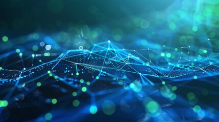Obraz premium Abstract Digital Network Illustration, Data Flow and Blockchain Technology Integration, Highlighting Modern Connectivity and Security Concepts, graphic for Tech and Business Corporate, banner design, 