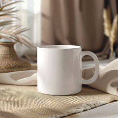 White Coffee Mug 15Oz Mockup, On Wrestling Background