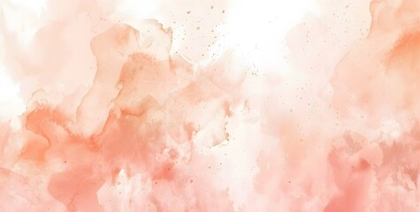 Fototapeta premium Abstract Peach Watercolor Background with Soft Clouds