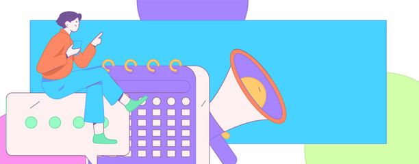 Notification announcement vector creative flat hand drawn illustration
