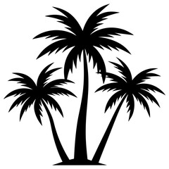 Obraz premium Palm tree island. coconut tree silhouette. svg file