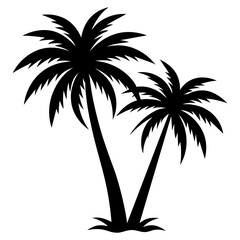 Obraz premium Palm tree island. coconut tree silhouette. svg file