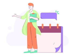 Notification announcement vector creative flat hand drawn illustration
