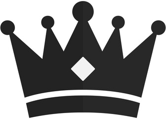 Black vector king crowns isolated on white background.