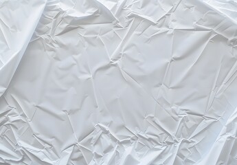 Fototapeta premium White Crumpled Plastic Sheet Texture Background