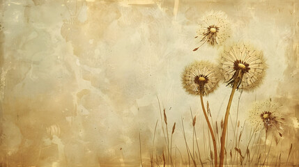 Dandelion vintage background