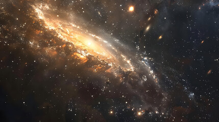 Design a galaxy texture with stars, nebulas, and cosmic swirls in a dark expanse