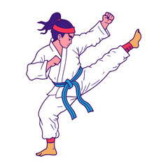 Kicking karate ninja