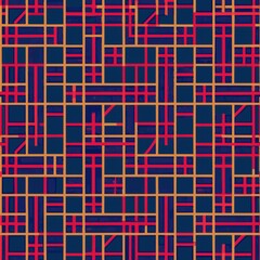 Seamless pattern of grid lines with irregular spacing, creating a sense of randomness and chaos, Generative AI
