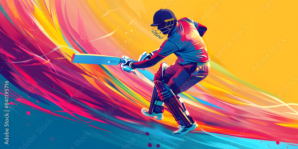 Wall mural Cricket world cup banner cricket banner cricket batting banner ICC world cup banner a player batting vector poster a player batting background ICC cricket world cup wallpaper