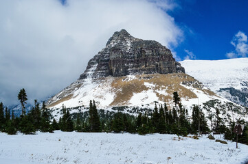 Snowy Peak at Glacier National Park