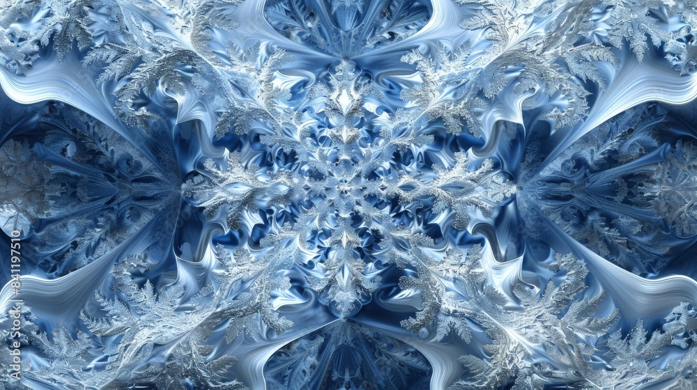 Canvas Prints Create a texture resembling the complex, fractal-like patterns of a snowflake, with symmetrical shapes and a crystalline, frosty look.