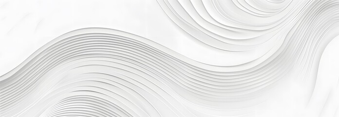 Fototapeta premium Abstract White Wavy Lines Minimalist Background