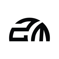 ZM letter logo design on White background. ZM creative initials letter logo concept. ZM letter design.
