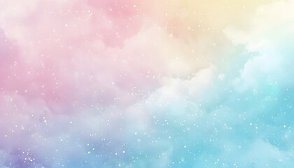 Obraz premium Dreamy Pastel Sky Watercolor Background