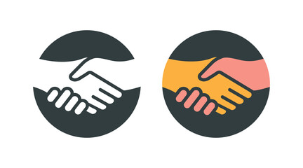 Icons depicting handshakes, symbolizing agreement and cooperation.