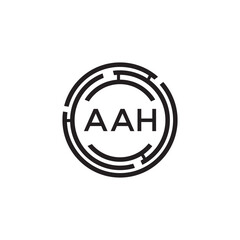 AAH letter technology logo design on white background. AAH creative initials letter IT logo concept. AAH setting shape design
