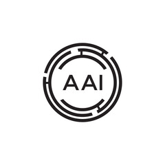 AAI letter technology logo design on white background. AAI creative initials letter IT logo concept. AAI setting shape design
