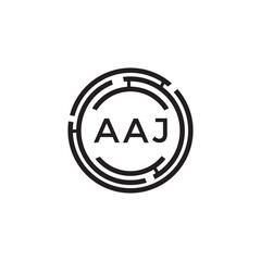 AAJ letter technology logo design on white background. AAJ creative initials letter IT logo concept. AAJ setting shape design
