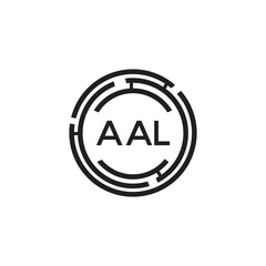 AAL letter technology logo design on white background. AAL creative initials letter IT logo concept. AAL setting shape design
