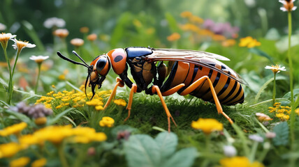 Appreciating the vital role of insects in ecosystems, from pollinating plants to recycling organic matter, showcasing their indispensable contribution to the web of life, Generative AI