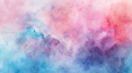 Obraz premium Create an abstract background with a watercolor effect, blending soft, fluid colors like pinks, blues, and purples to create a serene and artistic feel.