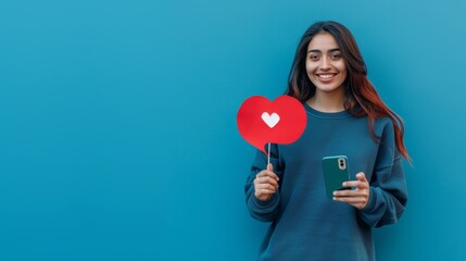 The woman with heart sign