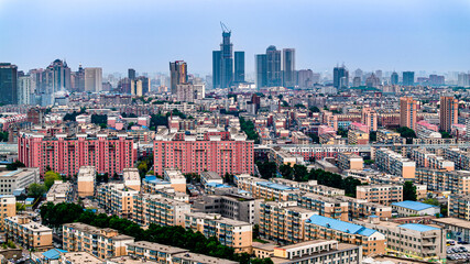 Architectural landscape of Changchun, China in early summer