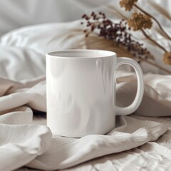 White Coffee Mug 15Oz Mockup, On Dance Background