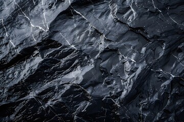 Dark Slate Rock Surface With Water Close Up
